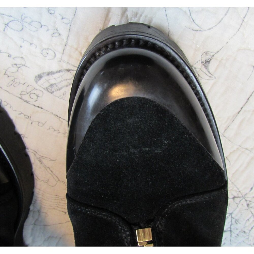EUC $700 ITALY Burberry Quinsley Shearling Suede Lug waterproof Boots 36 6 - Picture 6 of 16